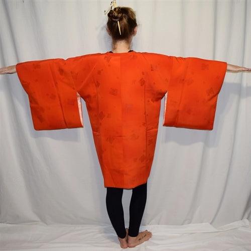 "Orange Michiyuki Surprise" Woman's Kimono Jacket - Kyoto Kimono