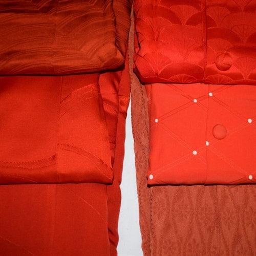 "Orange Michiyuki Surprise" Woman's Kimono Jacket - Kyoto Kimono