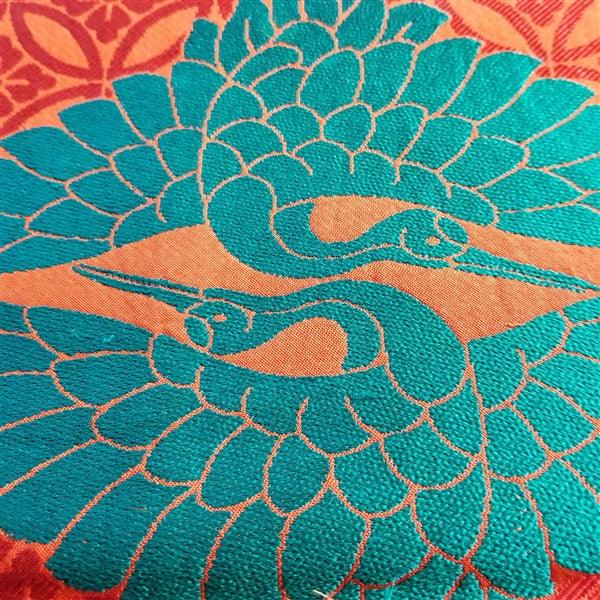 "Paired Cranes" Vintage Fukuro Obi - Kyoto Kimono