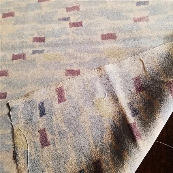 "Pastel Bricks" Vintage Kimono Yardage - Kyoto Kimono