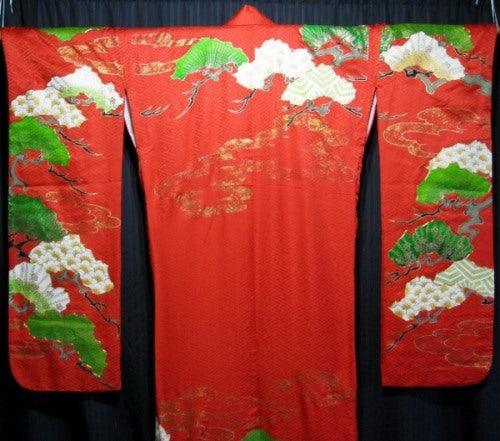 "Pine and Dandy" Wedding Kimono (Kakeshita) - Kyoto Kimono