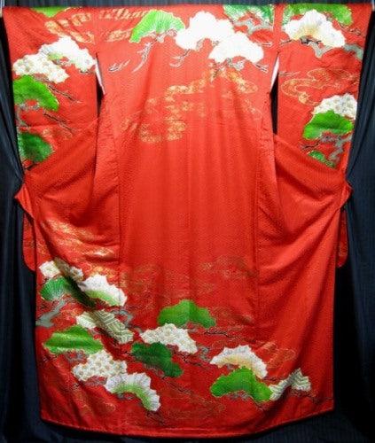 "Pine and Dandy" Wedding Kimono (Kakeshita) - Kyoto Kimono