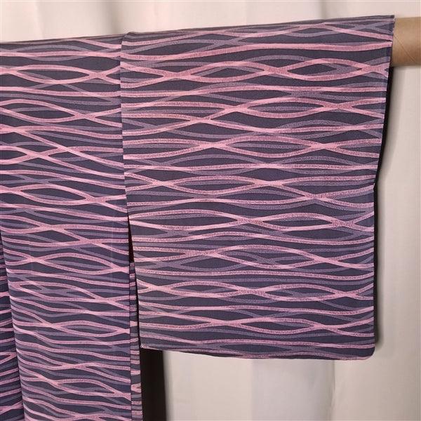 "Pink Waves" Vintage Japanese Haori - Kyoto Kimono