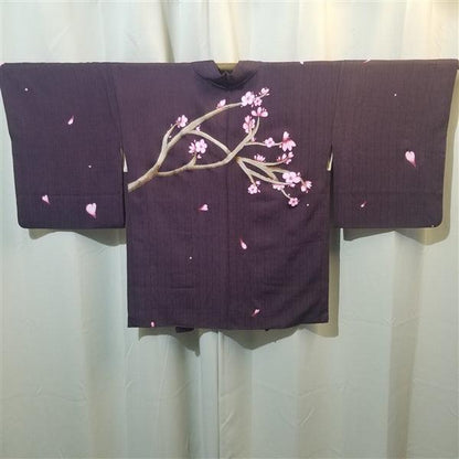 "Plum Branches" Vintage Painted Haori - Kyoto Kimono