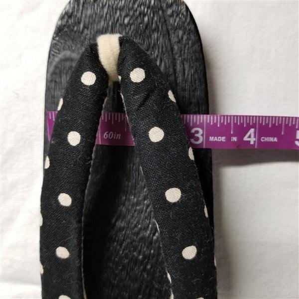 "Polka Dot Black" Women's/Girl's Geta Shoes - Kyoto Kimono