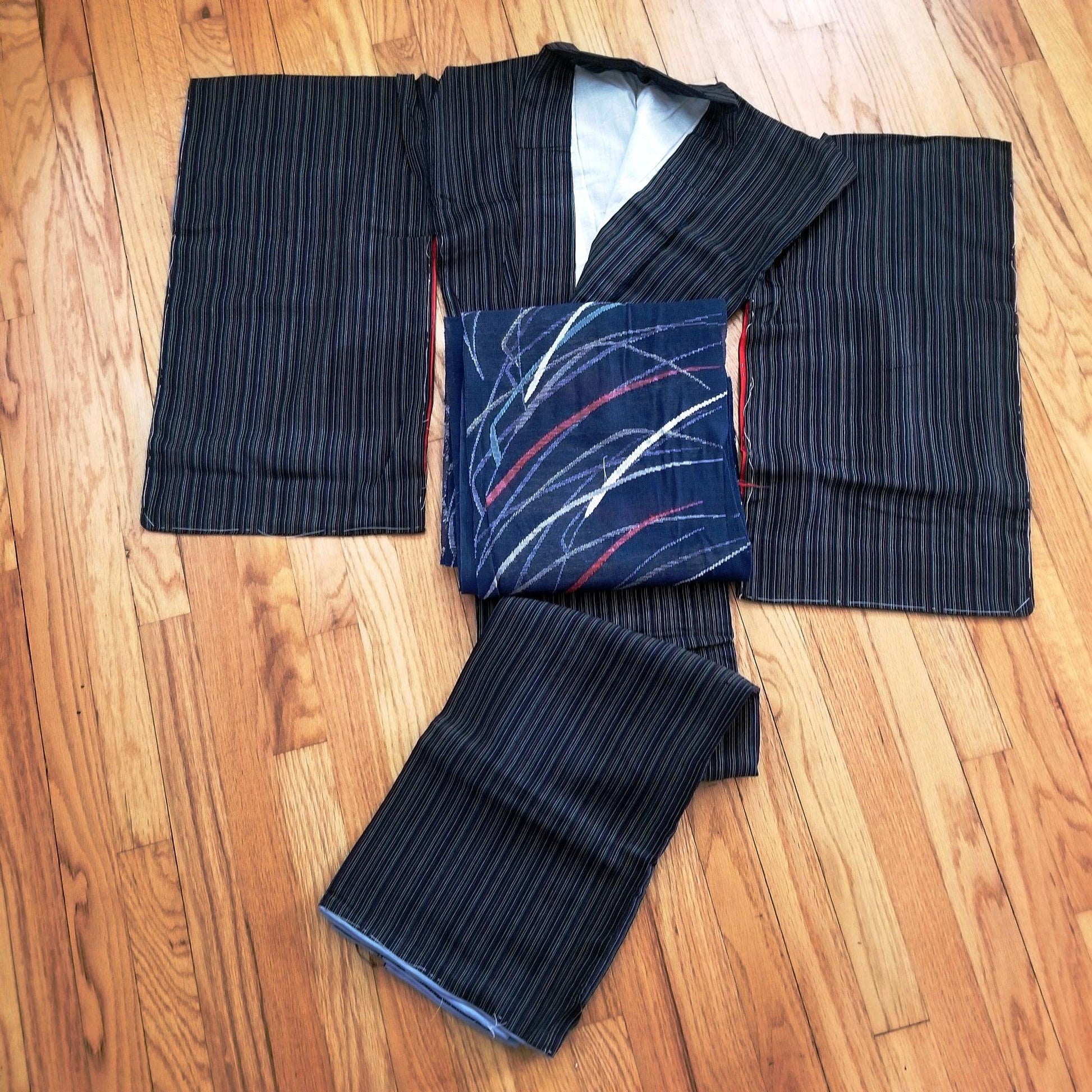 "Rainbow Threads" Kimono Obi Set - Kyoto Kimono