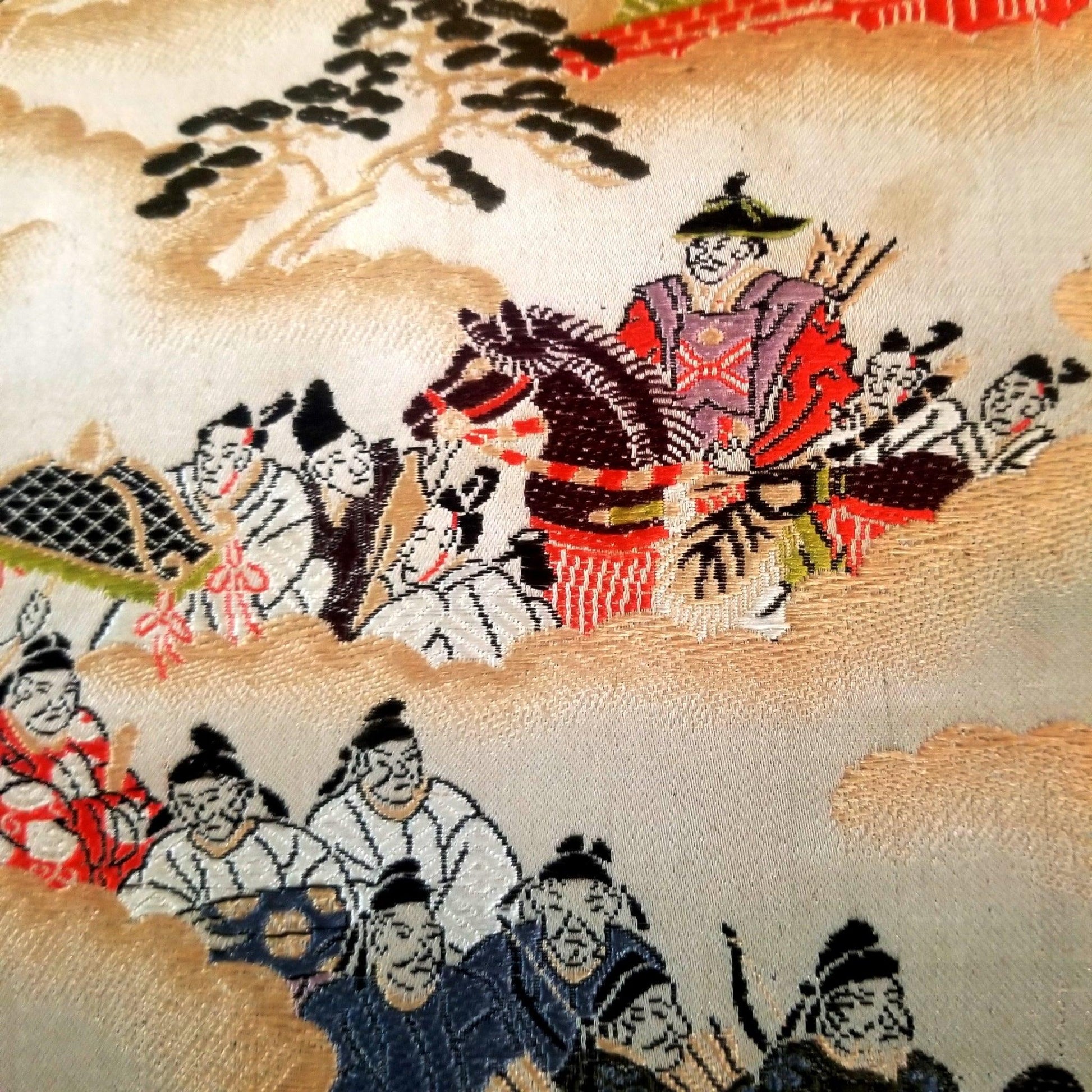 "Samurai Parade" Vintage Fukusa - Kyoto Kimono