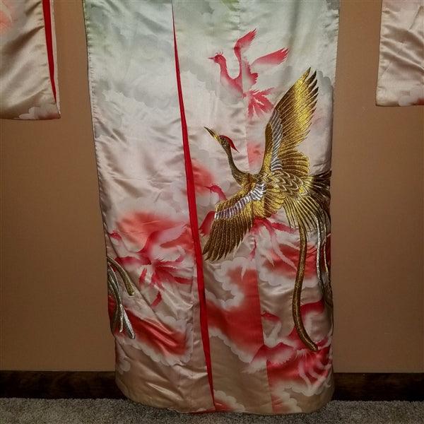 "Satin Phoenix" Vintage Japanese Kakeshita - Kyoto Kimono
