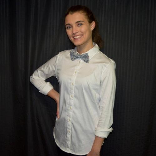 "Sky Blue Stencil" - Bow Tie - Kyoto Kimono