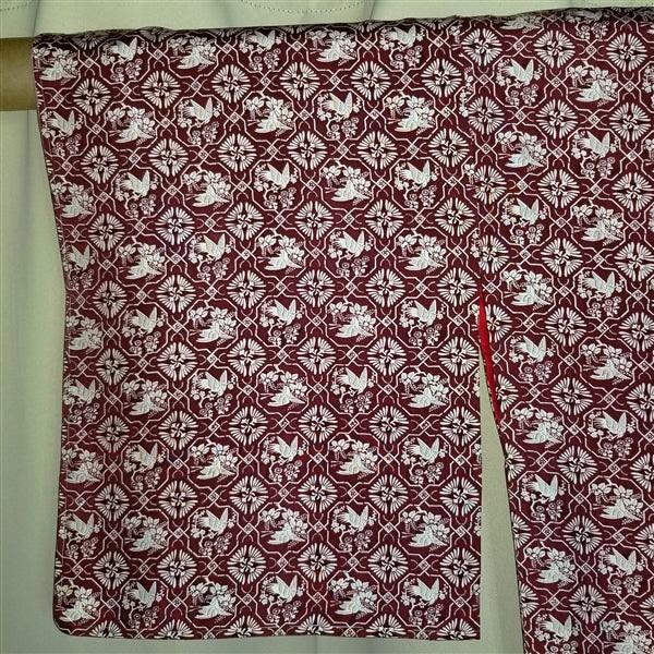 "Stenciled Birds" Vintage Kimono - Kyoto Kimono