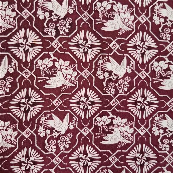 "Stenciled Birds" Vintage Kimono - Kyoto Kimono