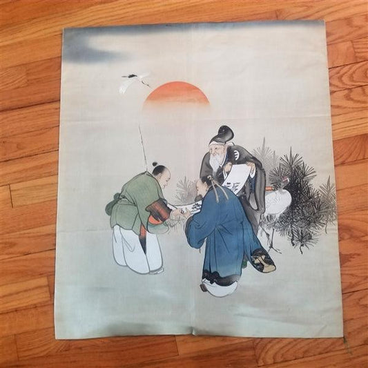 "Three Wise Men" Antique Fukusa - Kyoto Kimono