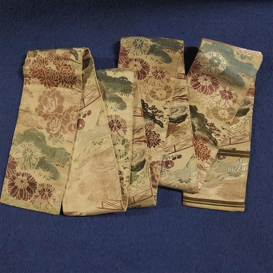 "Traditional Floral" Han Maru Obi - Kyoto Kimono