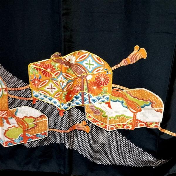 "Treasure Boxes" Vintage Tomesode - Kyoto Kimono