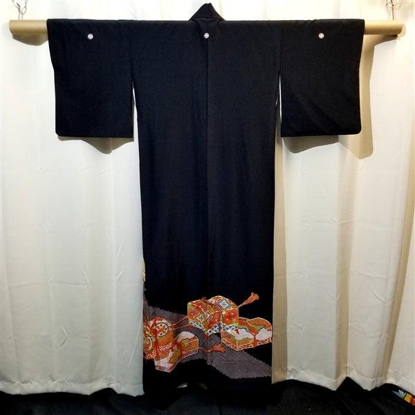 "Treasure Boxes" Vintage Tomesode - Kyoto Kimono