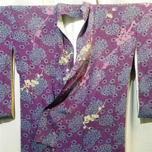 "Ume Silhouette" Vintage Kimono - Kyoto Kimono