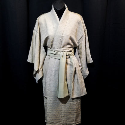 "Silver Mums" Shortened Kimono