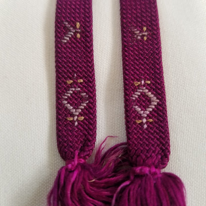 "Purple Crosses" Vintage Haori Himo