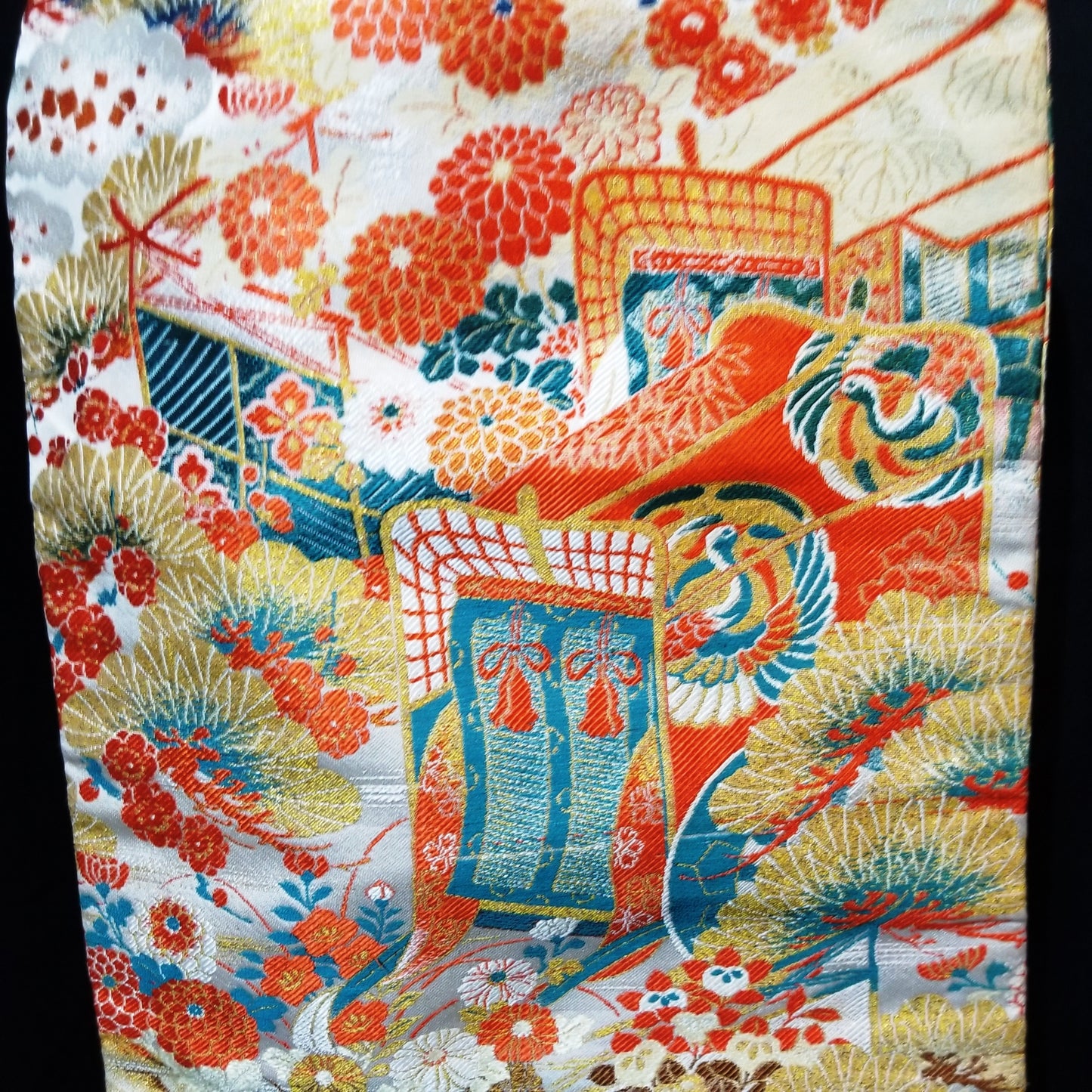"Turquoise Carts" Vintage Nagoya Obi