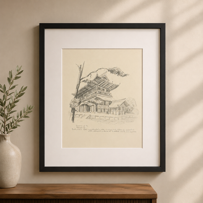 "Sanmon of the Nanzen-ji" - Vintage Matted Print