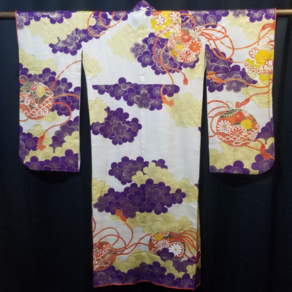 "Purple Plum Blossoms" Vintage Girl's Kimono