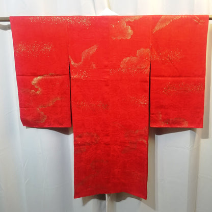 "Golden Cranes" Vintage Girl's Kimono