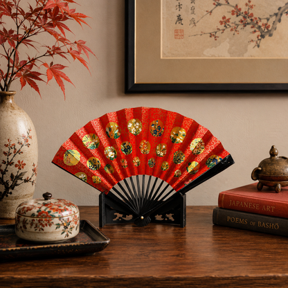 "Sunset Blooms" Vintage Folding Fan
