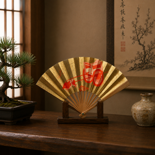 "Ox Cart" Vintage Folding Fan