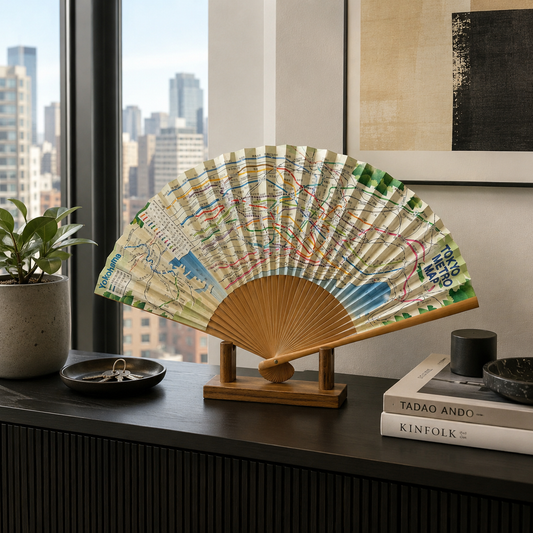 "Map of Tokyo" Vintage Folding Fan
