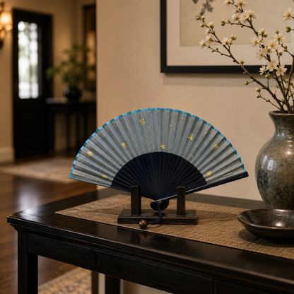 "Stitched Stars" Vintage Folding Fan