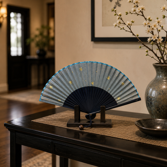 "Stitched Stars" Vintage Folding Fan