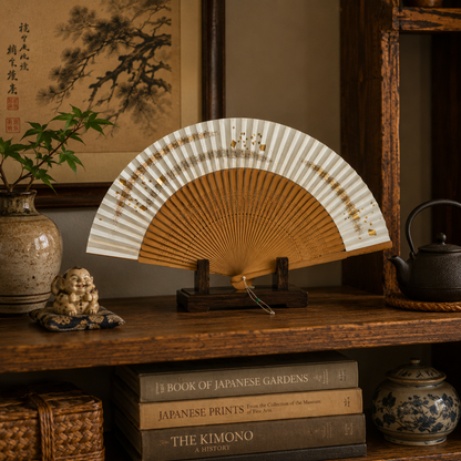 "Metallic Confetti" Vintage Folding Fan