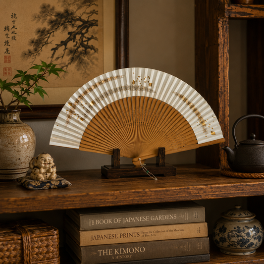 "Metallic Confetti" Vintage Folding Fan