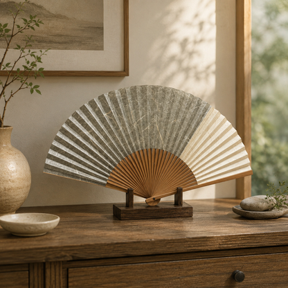 "Stone Washi" Vintage Folding Fan