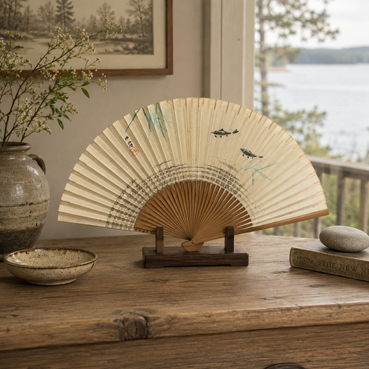 "Quiet Current" Vintage Folding Fan