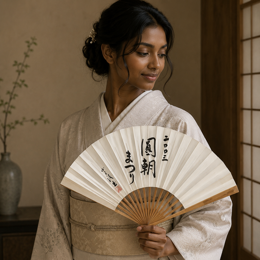 "Morning Wind" Vintage Folding Fan