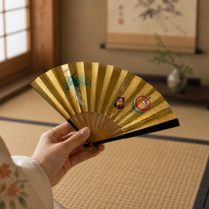 "Happy New Year" Vintage Folding Fan