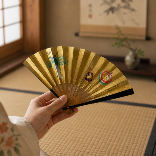 "Happy New Year" Vintage Folding Fan