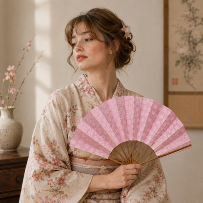 "Pink Sakura" Vintage Dance Fan