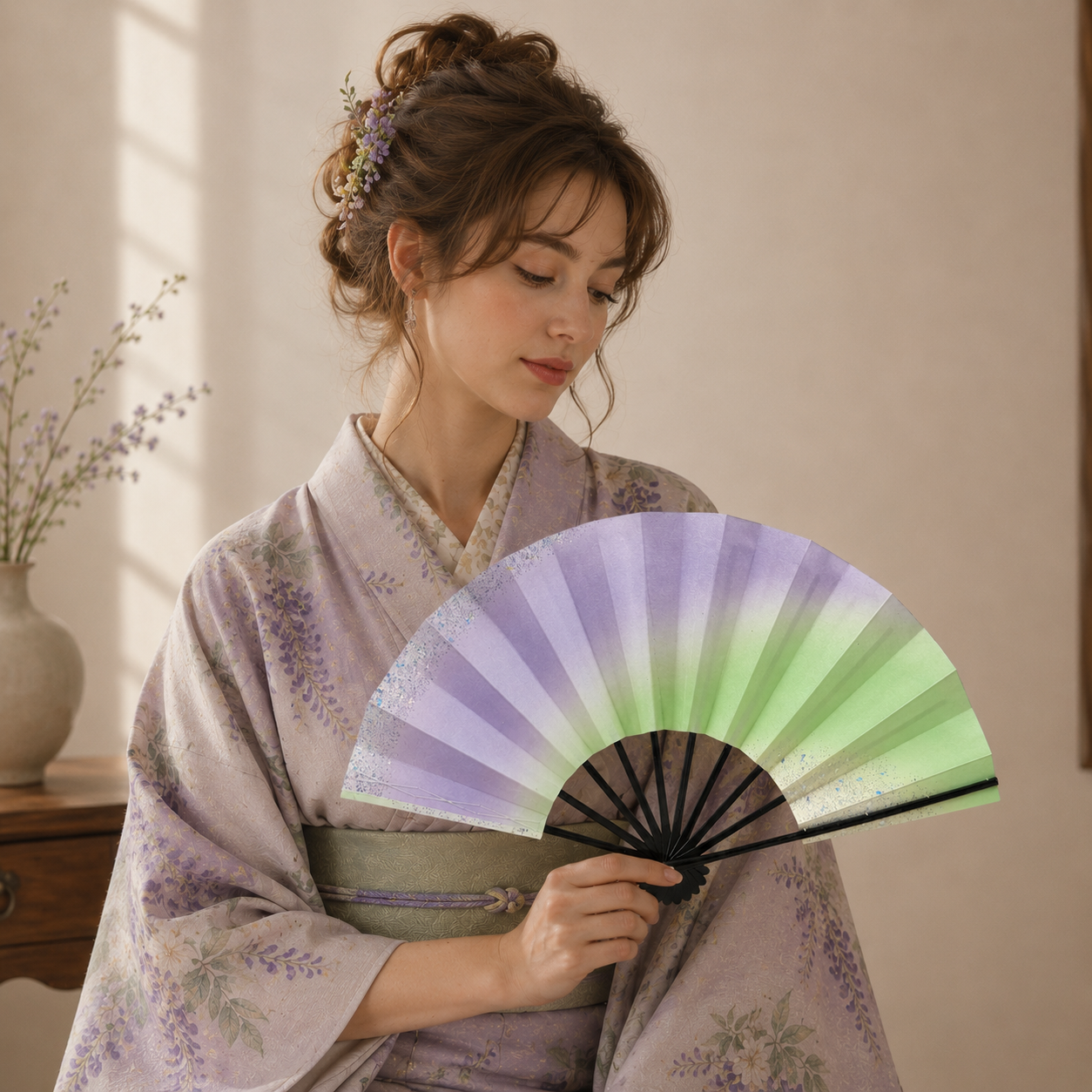 "Northern Lights" Vintage Dance Fan