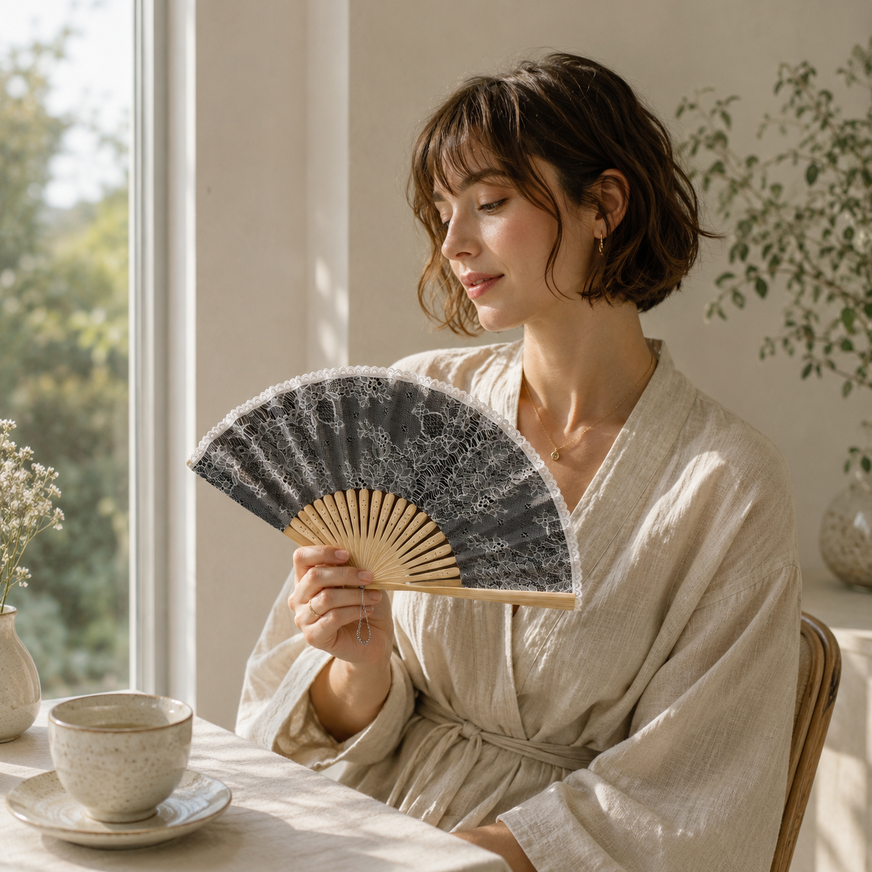 "Chikazawa Lace" Vintage Folding Fan