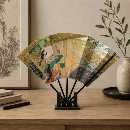 "Tale of Genji #1" Vintage Folding Fan