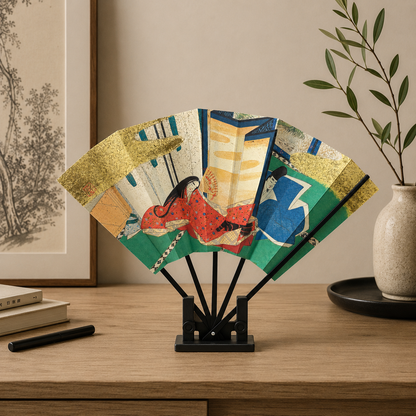"Tale of Genji #1" Vintage Folding Fan