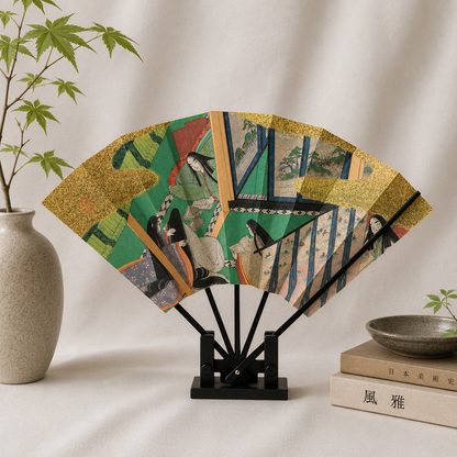 "Tale of Genji #3" Vintage Folding Fan