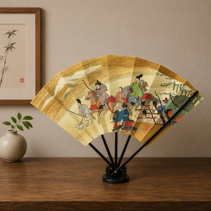 "Tale of Genji #6" Vintage Folding Fan