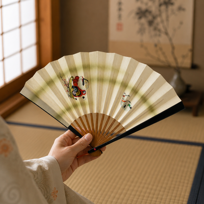 "Inu Hariko" Vintage Folding Fan