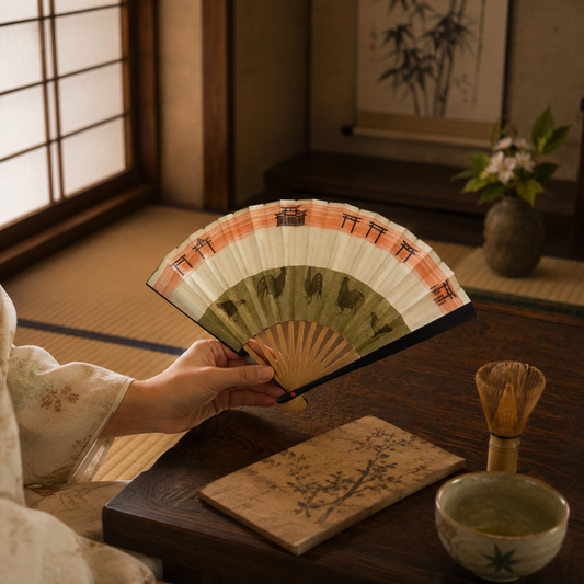 "Torii" Vintage Folding Fan