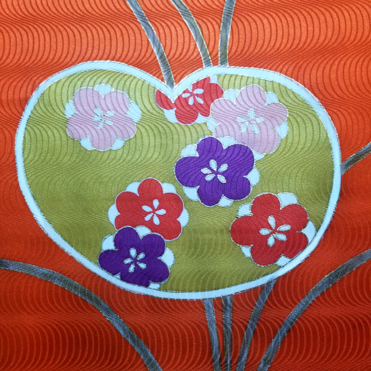 "Heart Lillies" Vintage Japanese Kimono
