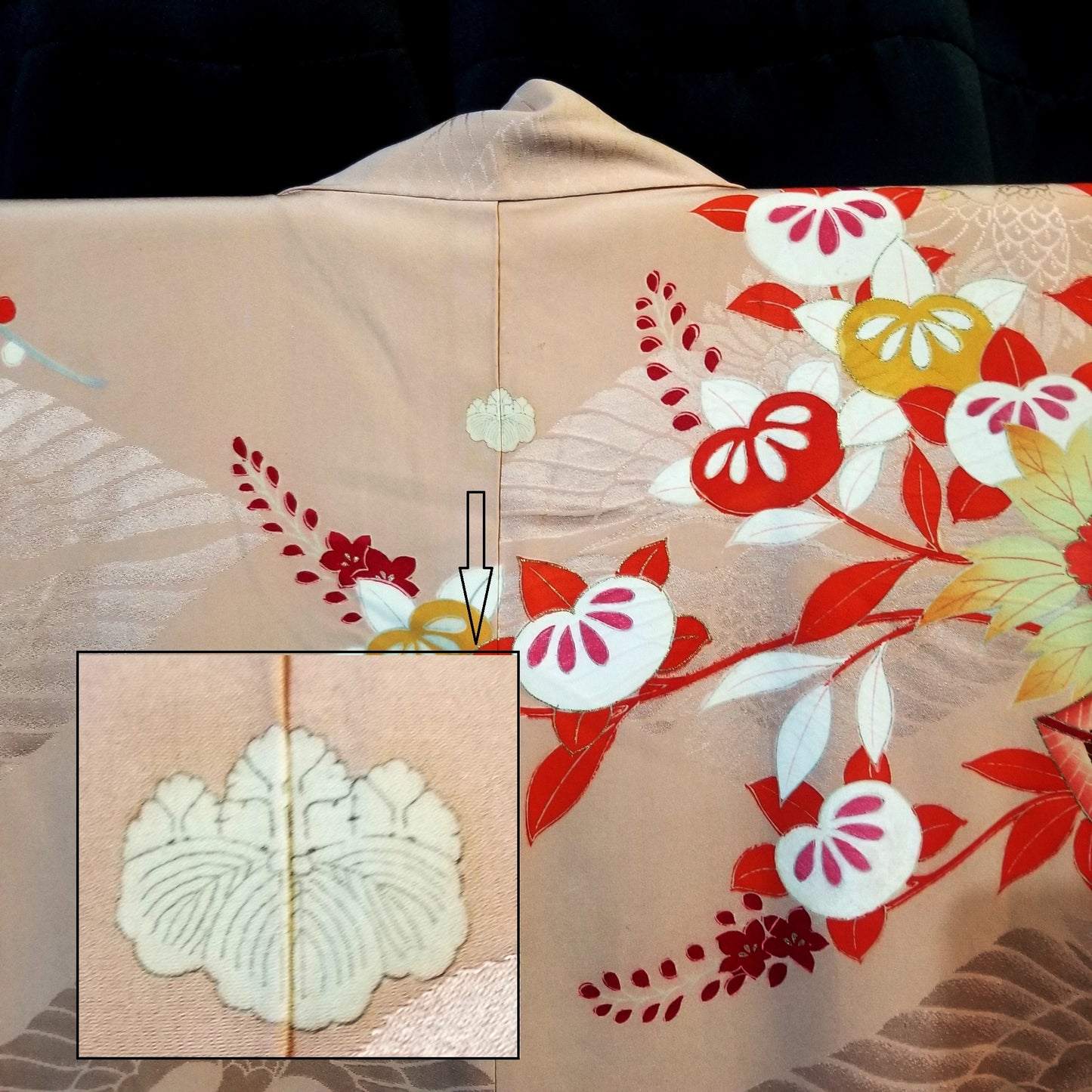 "Peacocks on Pink" Vintage Japanese Kimono