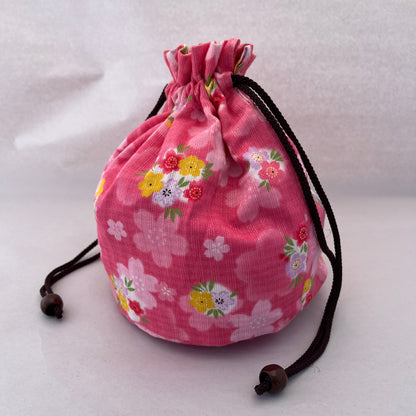 "Pixie Pink" Japanese Kinchaku Purse